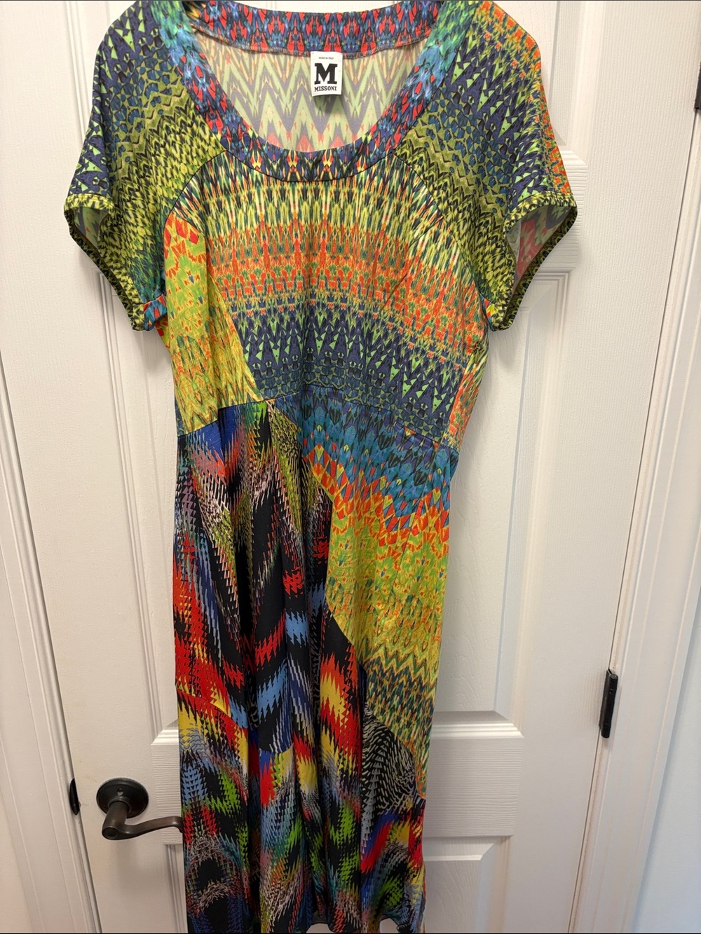 Missoni Multicolor Zigzag Maxi Dress in Green, Blue, Red